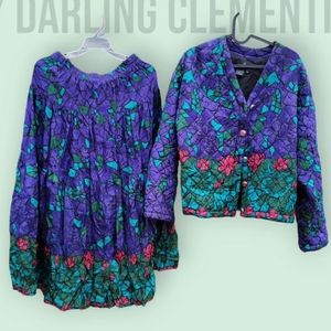 Vintage 1990s Charlotte Little skirt, shirt and jacket set size 8